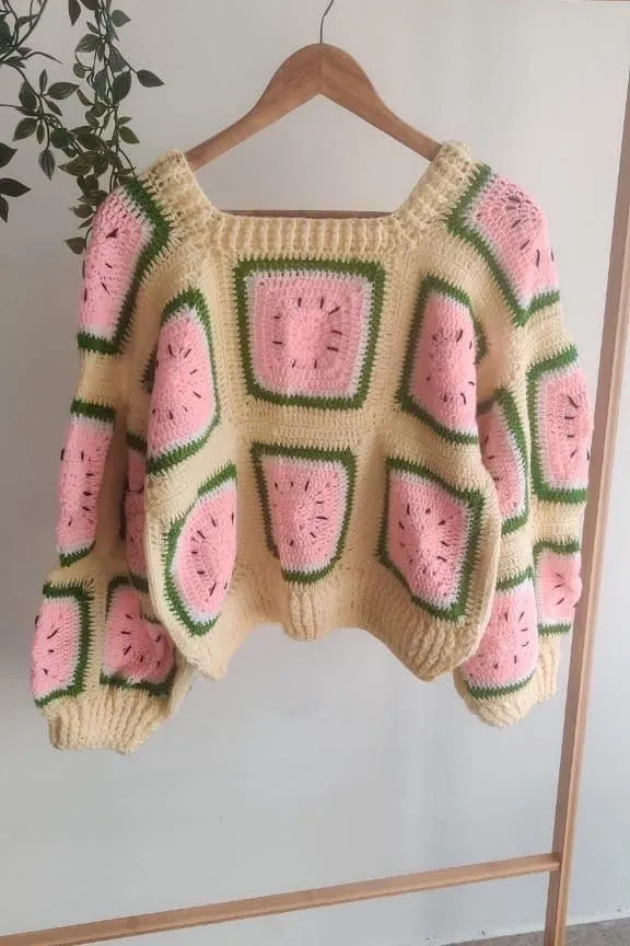 Watermelon Crochet Sweaters