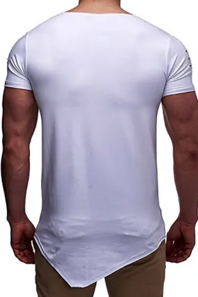 White Ripped Asymmetrical Tshirt