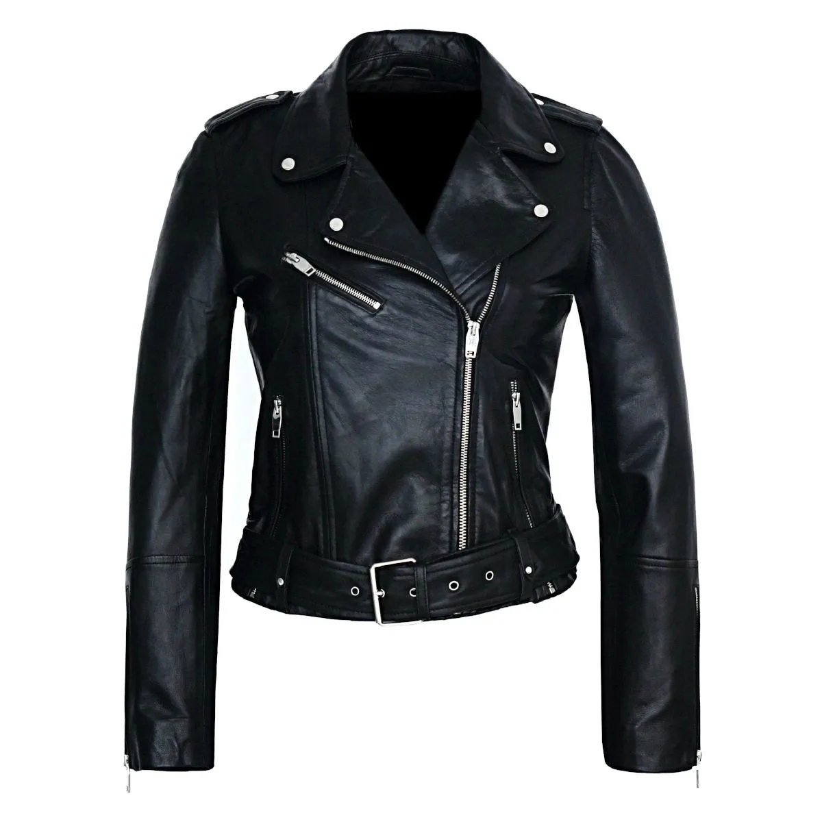 Womens Moto Nappa Leather Jacket - Clearance