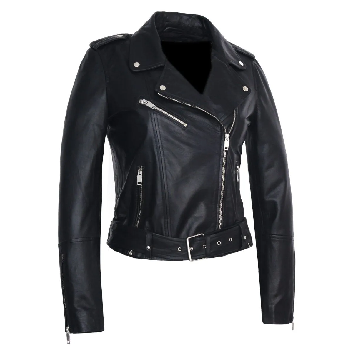 Womens Moto Nappa Leather Jacket - Clearance